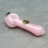 5.25" Pink Frit Glass Hand Pipes w/Leaf Wrap