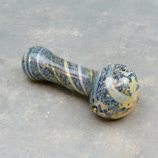4.75" Splotchy Spiral Glass Spoon Hand Pipes