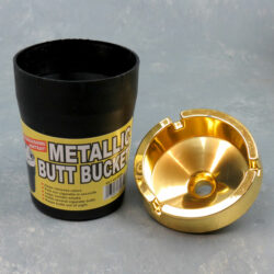 4" Metallic Plastic Butt Bucket Self-Extinguishing Ashtrays
