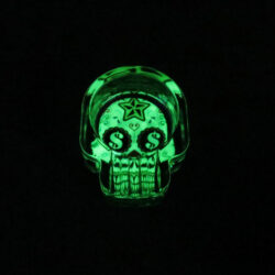 3.75" Skull-Shaped Glow-in-the-Dark Glass Ashtrays
