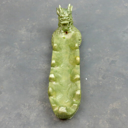 10" Jade Wavy Dragon Incense Burner