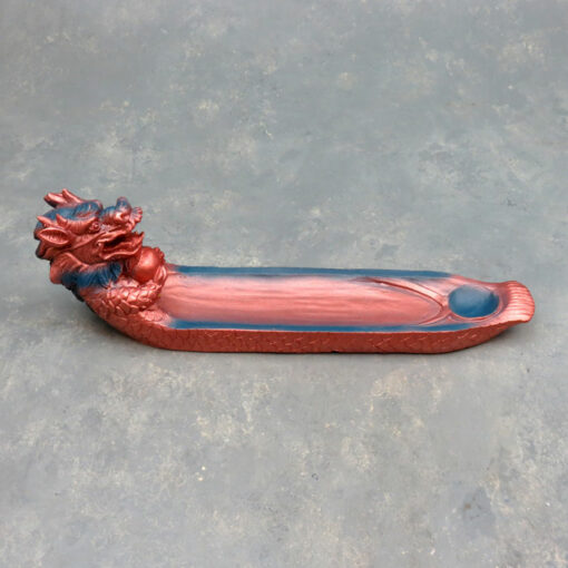 10.5" Copper Scaled Dragon Incense Burner