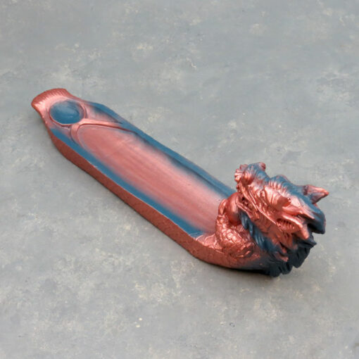 10.5" Copper Scaled Dragon Incense Burner