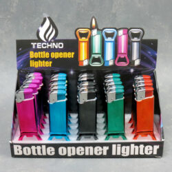 4" Techno Torch Metallic Bottle Opener Butane Lighters