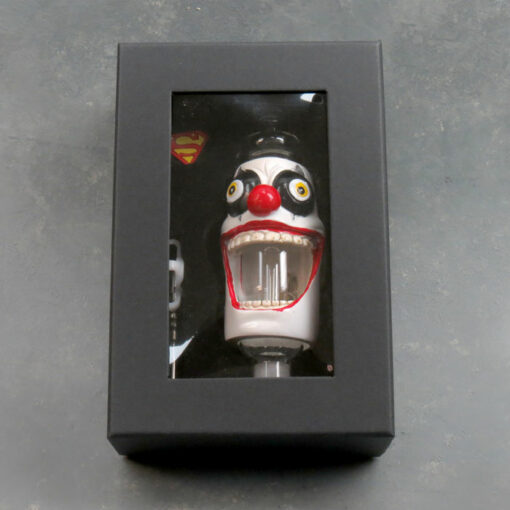 8" Dome Perc Clay Smiling Clown Color-Changing LED Nectar Collector Kit w/Plastic storage Bucket & Titanium Tip