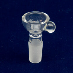 14mm Male Round Clear Glass Bowls w/Clear Marble Grip 