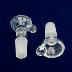 14mm Male Round Clear Glass Bowls w/Clear Marble Grip 