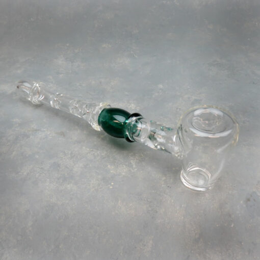 11" Rings & Reduction Chambers Clear Hammer Style Glass Hand Pipe w/Color Accent