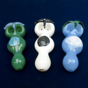 6" Owl Shaped Double Bowl Glass Hand Pipe