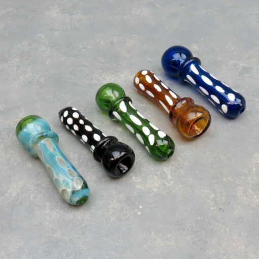 3.25" Spotted Big Bowl Glass Chillums (5pcs/pack)