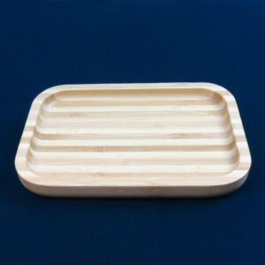5" x 7" Rounded Rectangle Wooden Rolling Tray