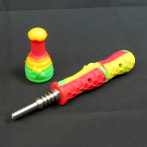 7" Bee/Honeycomb Design Silicone Nectar Collector w/Cap