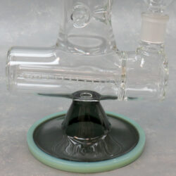 15" 2-Tone Big Inline Perc Glass Water Pipe w/Ice Catch & Base