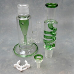 15.75" 2-Part Glycerin Coil Glass Water Pipe w/Ring Perc