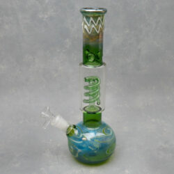 12" Diffused Downstem to Coil Perc Swirly Glass Water Pipe