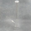 18" Clear Beaker Glass Water Pipe w/Color Mouth, Ice Pinch & Diffused Downstem