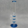 12" Narrow Triple Turbo Perc Tube Glass Water Pipe w/Ice Catch & Color Accent