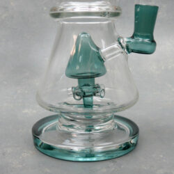 10" Contoured Mushroom Sprinkler Perc Glass Water Pipe w/Base & Narrow Mouthpiece