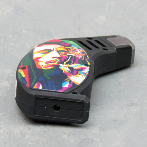 4" Techno Torch Slant Style Refillable/Adjustable Single Torch Lighters w/Bob Marley Designs (12pcs/box)