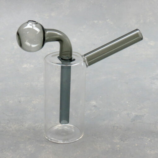4.75" Single-Piece Glass Oil Bubbler w/Color Accent