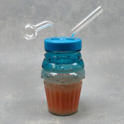 8.5" Cupcake Glass Jar Oil Bubbler