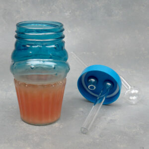 8.5" Cupcake Glass Jar Oil Bubbler