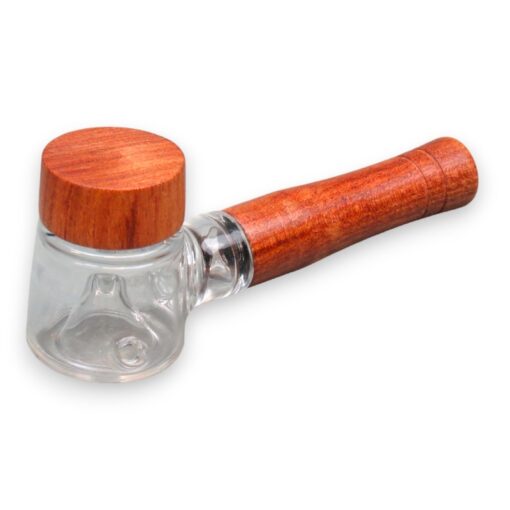 3.5" Hipster Glass & Wood Hand Pipe Pipe