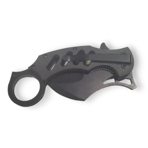 3" Black Blade 5" ABS Coated Black Handle Spring Assisted Knife