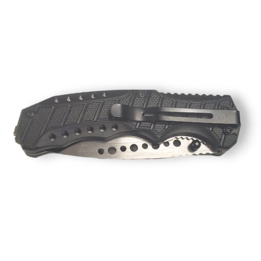 4.5" Black & Silver Blade 4" US Flag Paracord Handle Spring Assisted Knife