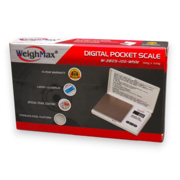 WeighMax W-3805-100 White Digital Pocket Scale 100g x 0.01g