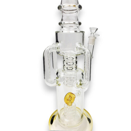 3 "Handle" Recycler Glass Water Pipe w/Double Swiss Perc