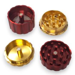 35mm All-Magnetic 4pc Metal Grinders w/Gold Accent