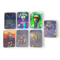 5"x7" Metal Rolling Trays w/Assorted Lenticular Design Magnetic Lid (3pcs/pack)