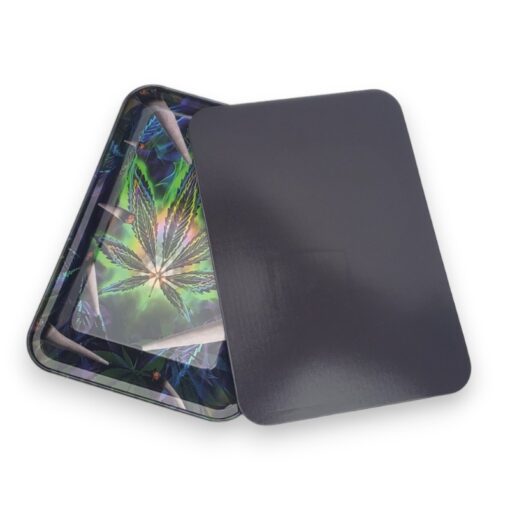 5"x7" Metal Rolling Trays w/Assorted Lenticular Design Magnetic Lid (3pcs/pack)