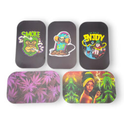 6"x11" Metal Rolling Trays w/Assorted Design Magnetic Lid