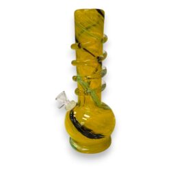 10" Bright Color Twist Soft Glass Water Pipe w/14mm GOG Joint, Coil Wrap & Disc Base