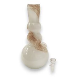 10" Bubbly Color Twist Soft Glass Water Pipe w/14mm GOG Joint & Round Base