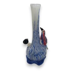 14" Bird Soft Glass Water Pipe w/14mm GOG Joint, Wrap & Lotus Base