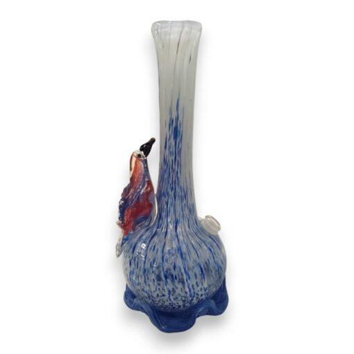 14" Bird Soft Glass Water Pipe w/14mm GOG Joint, Wrap & Lotus Base