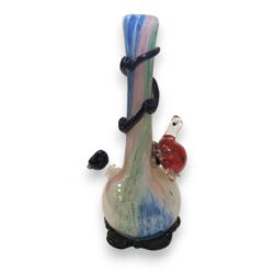 14" Turtle Soft Glass Water Pipe w/14mm GOG Joint, Wrap & Lotus Base