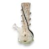8" Dicro Color Streak Soft Glass Water Pipe w/14mm GOG Joint, Squished Base & Clear Coil Wrap
