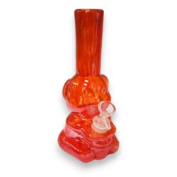 8" Iridescent Bear Shaped Soft Glass Water Pipe w/14mm GOG Joint