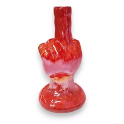 8" Iridescent 'The Finger' Soft Glass Water Pipe w/14mm GOG Joint