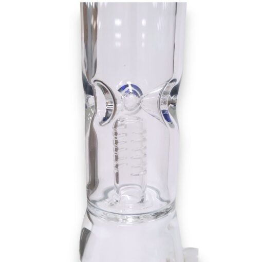15" Inline to Honeycomb to 1/2 Dome Perc Glass Water Pipe w/Ice pinch & Color Accent