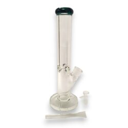 14" Straight Tube Glass Water Pipe w/Diffused Downstem