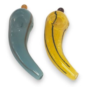 5.25" Banana Shaped Glass Hand Pipes (2pcs/pack)