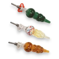6" Bubbly Color Twist Nectar Collectors w/10mm Stainless Steel Tip