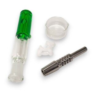 7.25" Glycerin Mouthpiece Dome Perc Glass Nectar Collector Kit w/14mm Titanium Tip & 1.5" Bucket