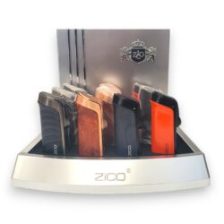 3.75" Triangular Zico Covered Triple-Torch Pocket Lighters w/Cigar Punch