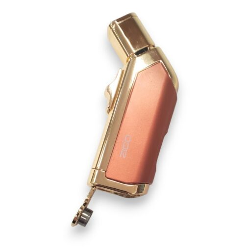 4" Angled Square Barrel Zico Quad-Torch Pocket Lighters w/Cigar Punch